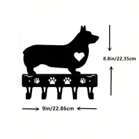 Hook Cute Room Decor 1pc Corgi Dog - Key Hooks & Keychain Holder Metal Wall Hook NewLiving Room/Home Decoration Crochet Hangers 2