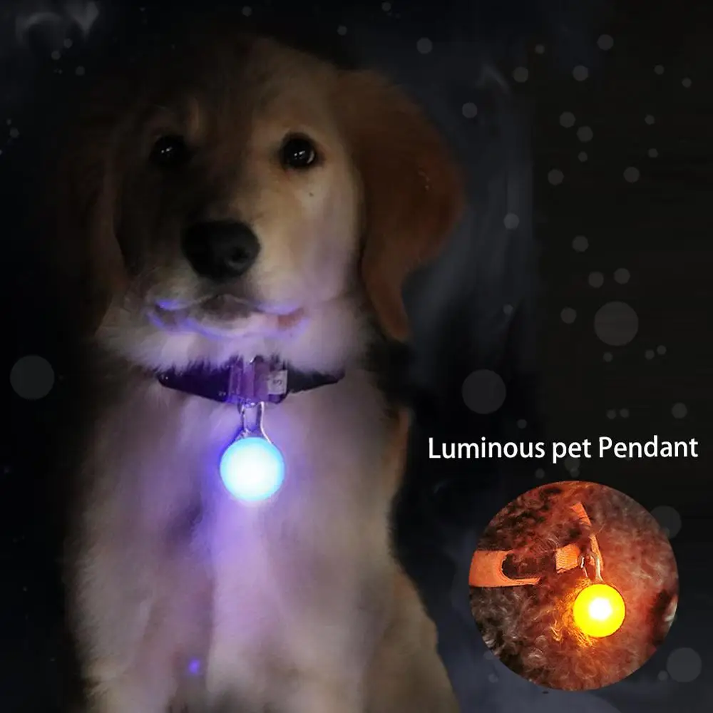 Cute Pet Night Safety LED Flashlight Collar Dog Guide Lights Glowing Pendant Necklace Pet Luminous Bright Glowing Collar Dark