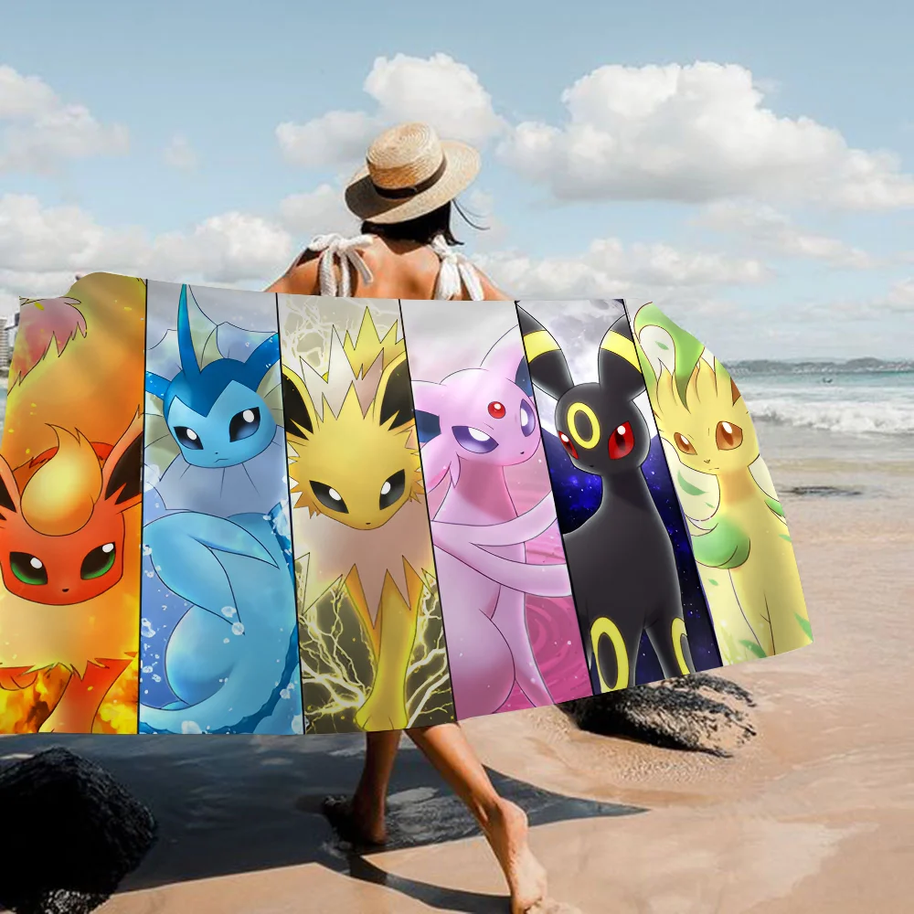 Anime P-Pokemonw P-Pikachu Microfiber Beach Towel Absorbent Quick dry Soft Yoga Swimming Resort Mountain Climbing Towel 2