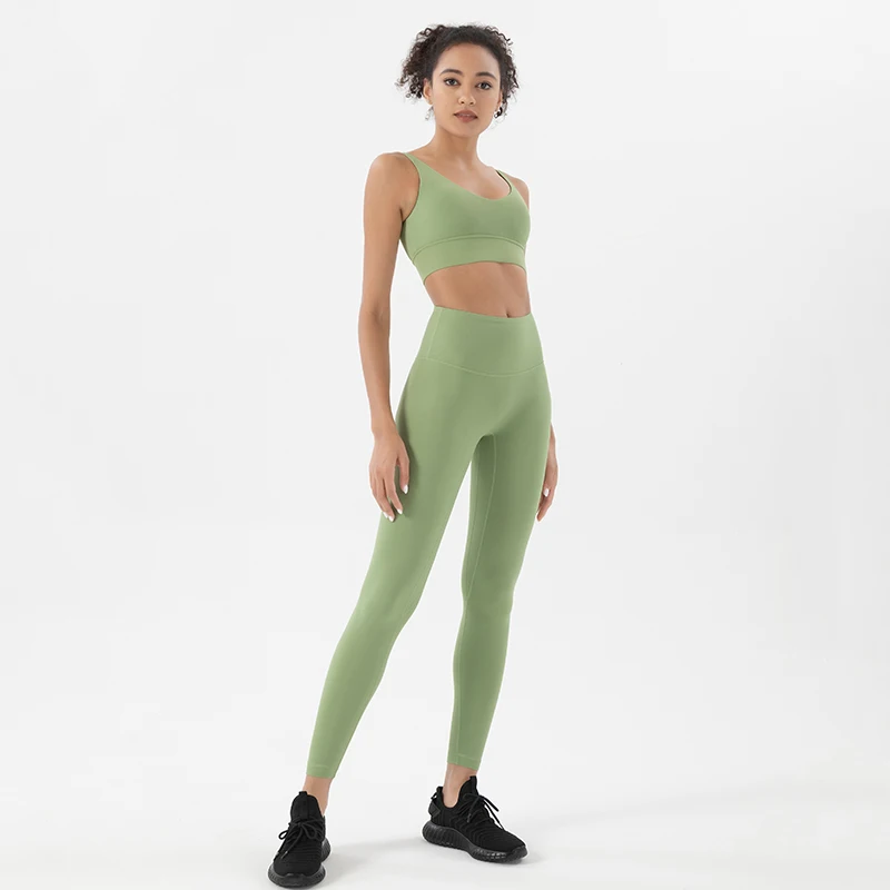 SOISOU Nylon Tracksuits Women's Yoga Set Sports Bra Set Gym Workout Set Fitness Set