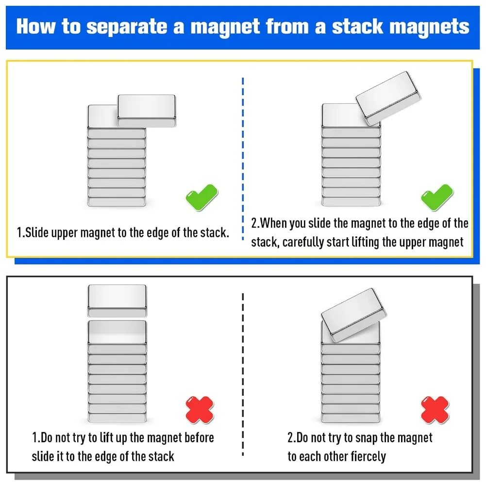 Super Powerful Neodymium Block Magnets - Strong Permanent Magnets