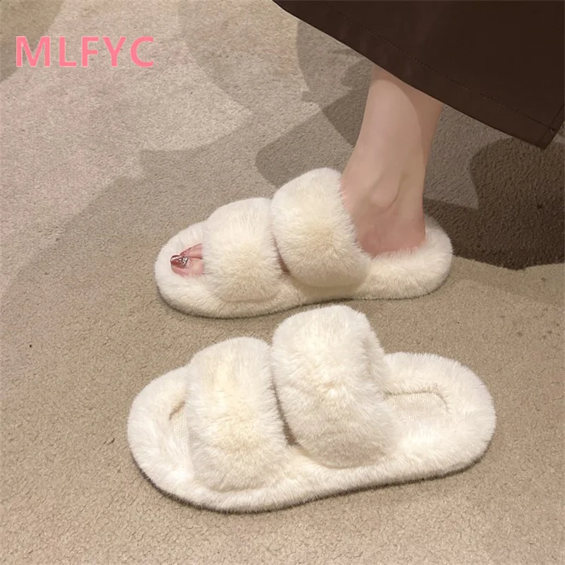 Autumn New Thick Sole Warm Slippers for Women's Outwear Fashion Women's Shoes for Indoor Use