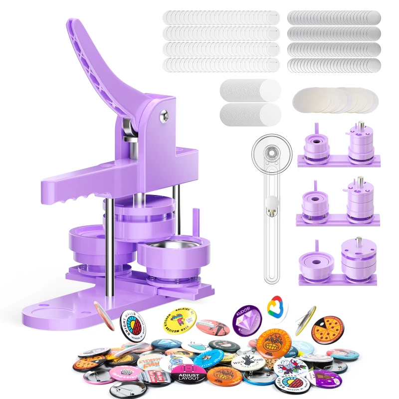 VEVOR Button Maker Machine 75 mm Badge Punch Press Kit Children