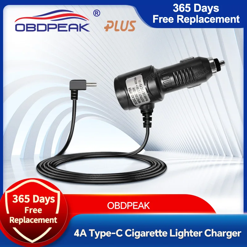Зарядный кабель DVR 4A, автомобильное зарядное устройство с портом Type-C USB 3,5 м, источник питания 7-32 В для OBDPEAK K50