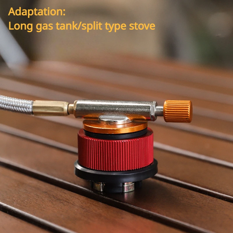 Outdoor Camping Hiking Stove Burner Adaptor Split Type Furnace Converter Connector Auto-off Gas Cartridge Tank Cylinder Adapter