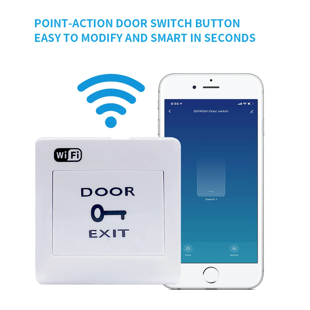 WIFI Door Exit Button Access Control System Switch Tuya Smart Life App