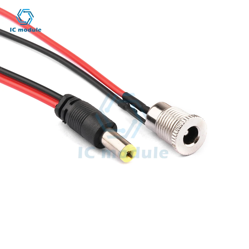 Cable de alimentación de CC de 12 V 5 A, conectores macho hembra para  cámara de seguridad CCTV, conectores adaptadores de corriente (0.217 in x  0.083