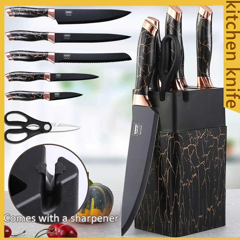 7PCS Knives Set with Gift Box German 1.4116 Steel Chef Kitchen