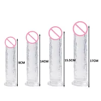 Realistischer Dildo Spielzeug für Erwachsene Transparenter Dildo Saugnapf Gelee Frauen Erotik Sexspielzeug Weiche Klitoris Vaginalmasturbatoren Penis 5
