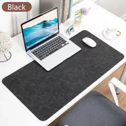 Waterproof PU Leather Desk Mat - Large Non-Slip Office Protector and Mouse Pad - 60x30cm (Black)