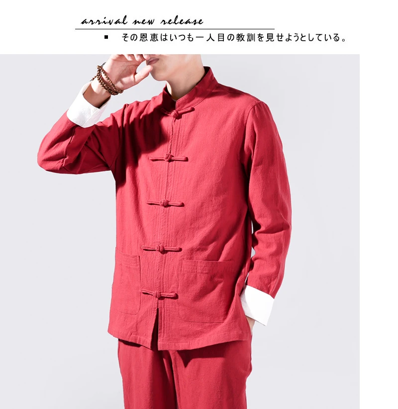 bomber jacket Chinese Style Plus Size Cotton Linen Hanfu Casual Buckle Tang Suit Autumn New Men Retro Shirt Coat Clothing Oversize 4XL/5XL mens waterproof jacket