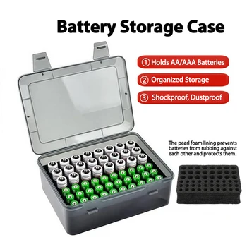 Contenitore porta batterie a 54 scomparti per 24*AA + 30*AAA, organizer per batterie, scatola porta batterie, dispenser per l'organizzazione dei cassetti di casa
