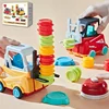 Children's Engineering Truck Forklift Press Shovel Toy Car Suit Education Stacking Toy Board Game for Party Boys Birthday Gift 1