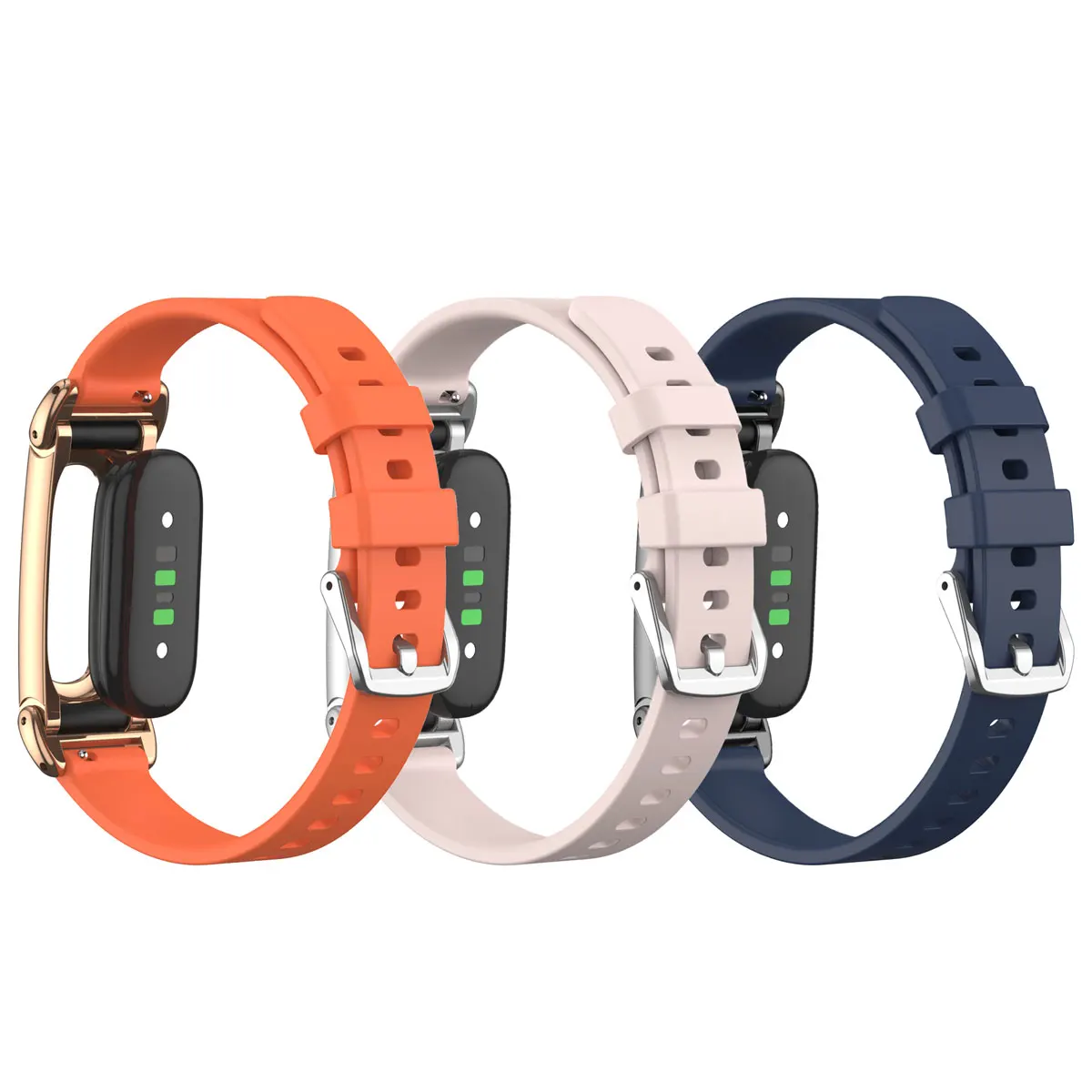 Premium Silicone Sport Strap with Metal Frame - Adjustable and Secure Wristband Accessory