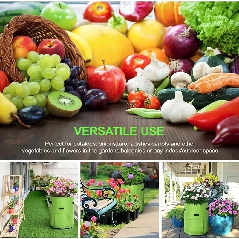 Description Picture 5 of itemVegetable Growing Bags Felt Plant Strong Potting Bag Nonwoven Fabric Moisturizing Garden Potato Pot Greenhouse Gardening Tools