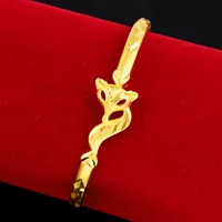 Bracelet Open Fox confortable et doux pour la peau pour femme en or 24 carats AU999 |   Lisse et poli, sans pression, confortable toute la journée 3