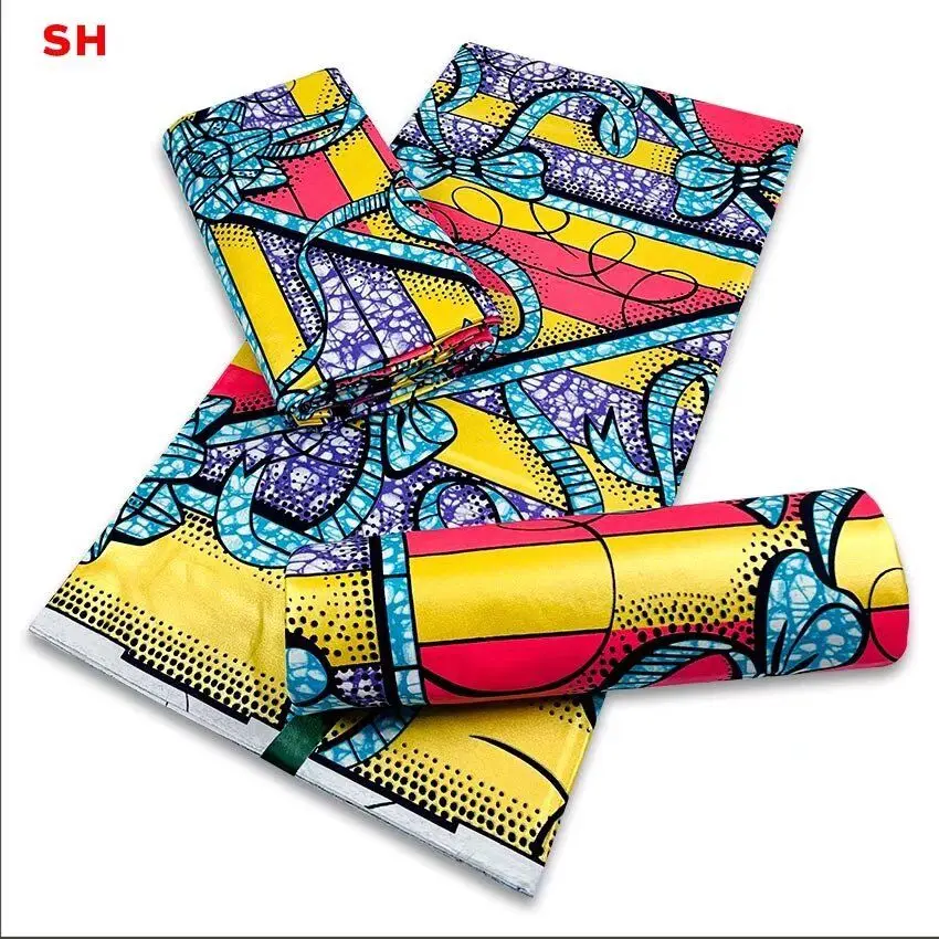 

High Quality African Golden Wax Prints Fabric for Patchwork 100% Cotton Grand Shinning Real Wax Ankara Fabric for Sew Y303-4