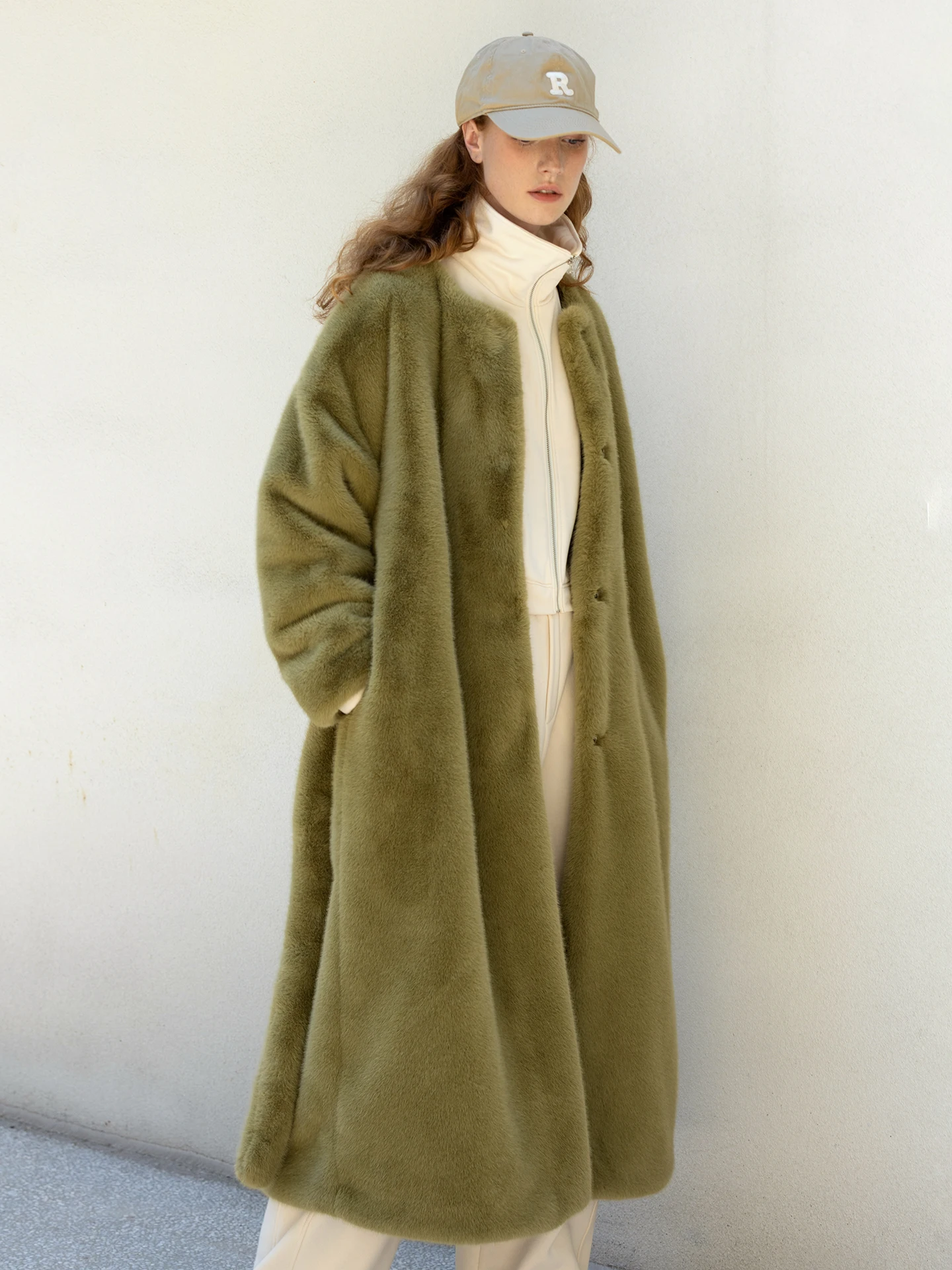 Matcha Green Mink-like Environmentally Friendly Fur Detachable Belt Furry Coat биопрепарат компостер экосайф green belt флакон 250 мл