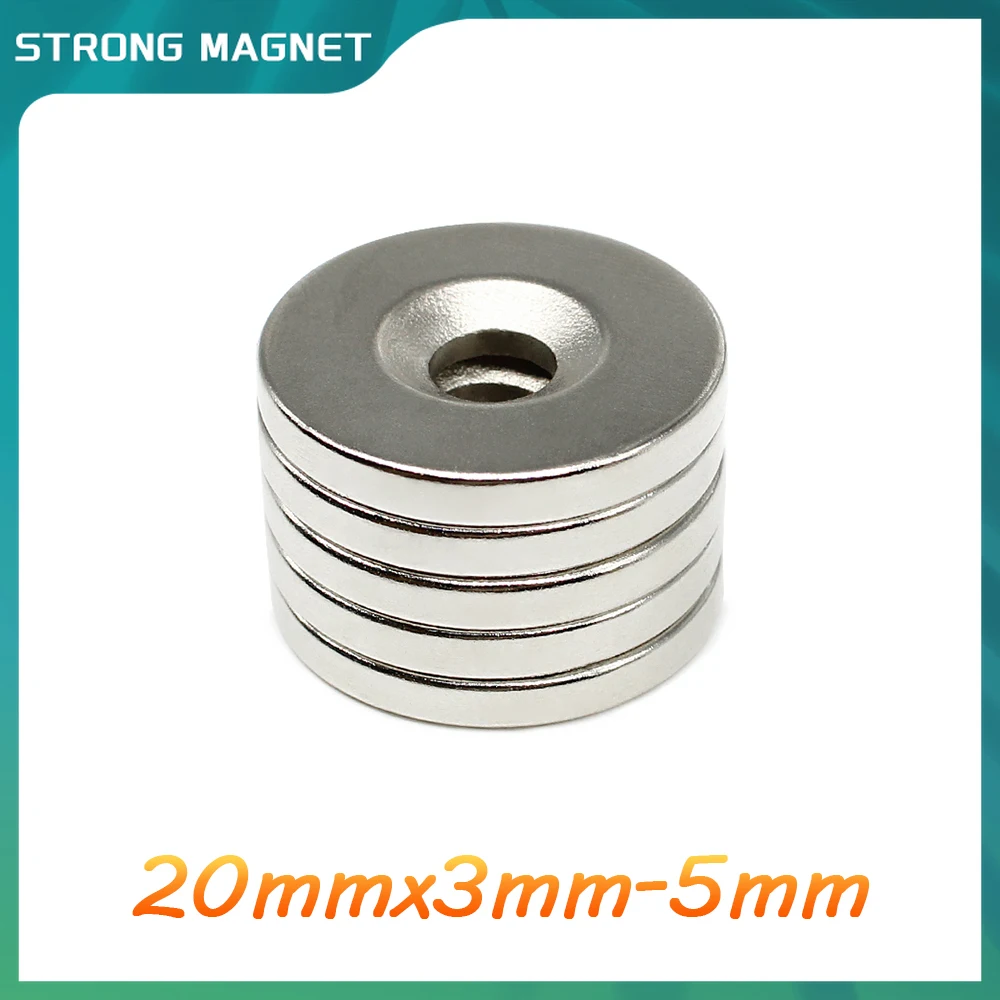 2/5/10/15/20/50PCS 20×3-5 Countersunk Round Search Magnet 20*3 With Hole 5mm Disc Permanent Neodymium Magnet 20×3-5mm  20*3-5