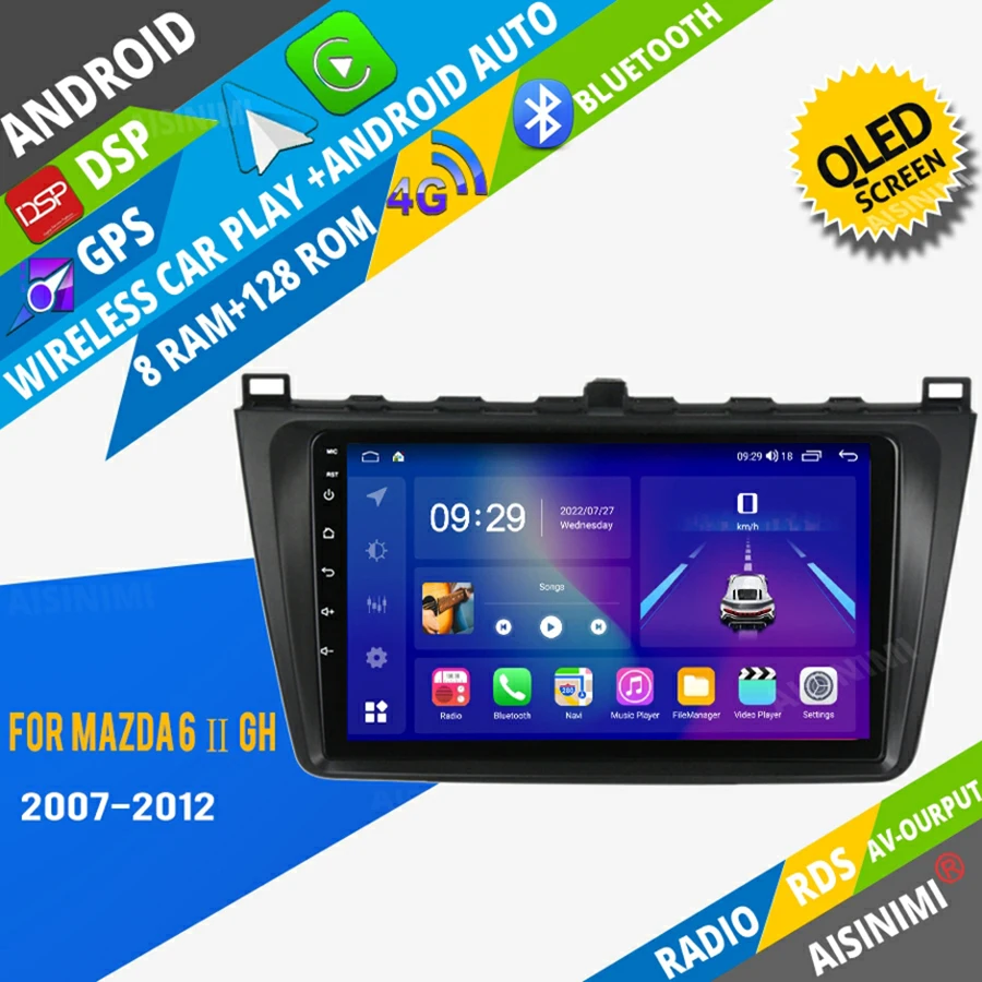 

AISINIMI Android Car Dvd Player navigation For Mazda 6 Ⅱ GH 2007 - 2012 car radio Car Audio Gps Multimedia Stereo Monitor