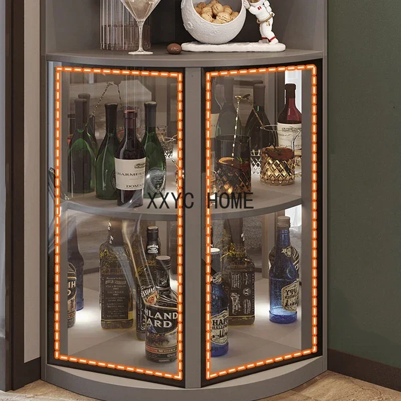 Glass Display Wine Cabinets Cellar Showcase Bottle Liquor Wine Cabinet Counter Storage Vitrinas De Vidrio Indoor Bar Furniture
