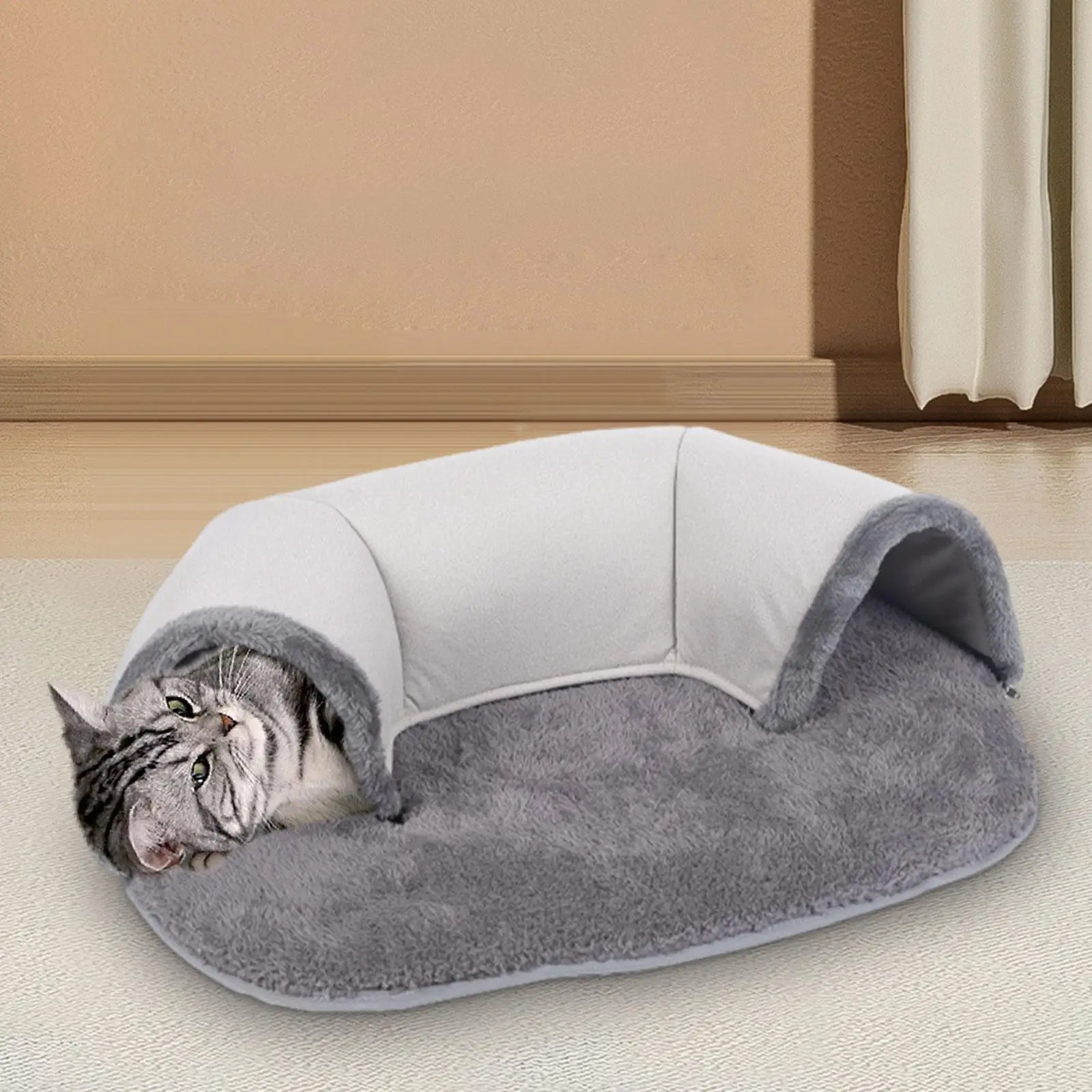 2 in 1 Cat Tunnel Bed Washable Soft Mat Anti Slip Bottom for Kitten Puppy 2 in 1 Cat Tunnel Bed Washable Soft Mat Anti Slip Bottom for Kitten Puppy