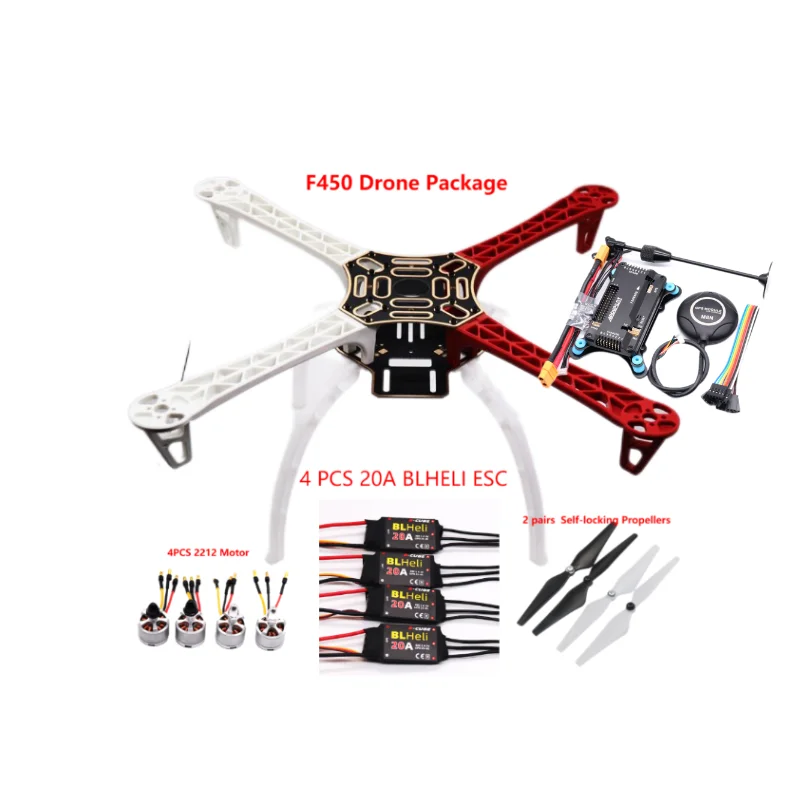 F450 Drone Kit With 450 Frame For APM2.8+M8N GPS+ Shock absorber +GPS
