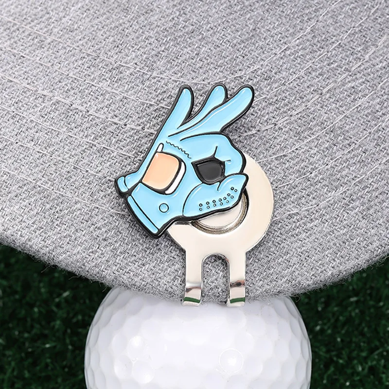 “OK” Sign Golf Ball Marker with Magnetic Hat Clip – Cartoon Flag Pattern Golf Accessory Gift 4