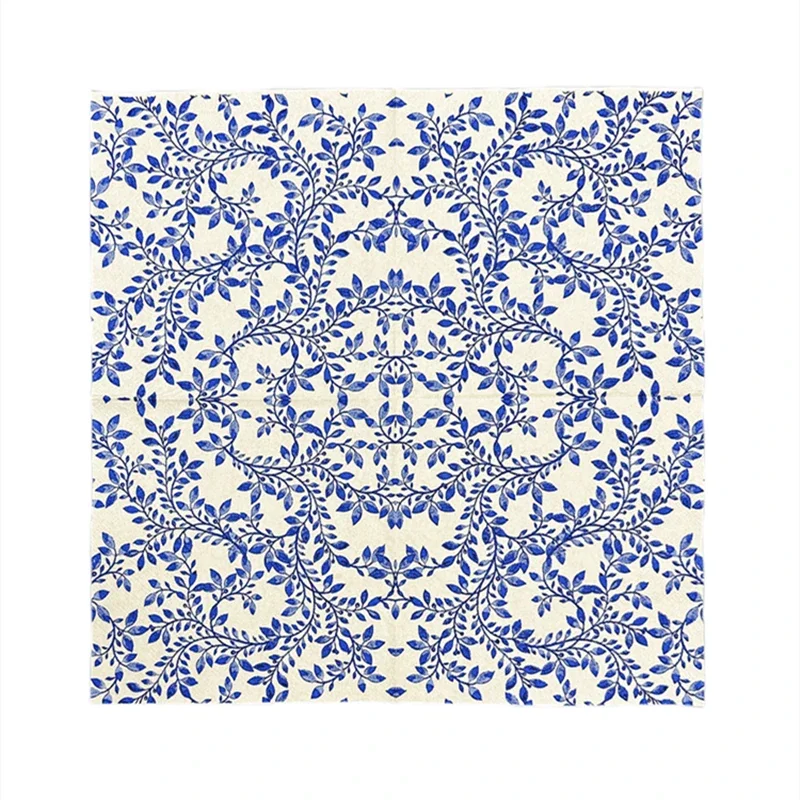Thickened Color Printing Napkin Square Facial Tissue Chinese Celadon ElementsTable Setting Celadon Napkins Paper Napkins 20pcs