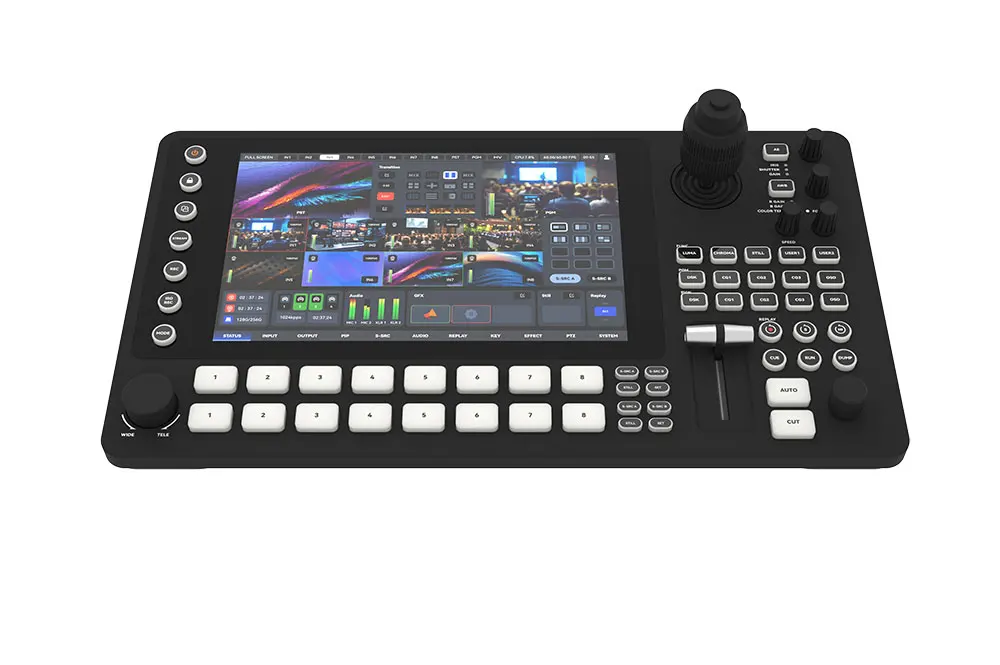 Sprolink MC-NDI 8채널 NDI 비디오 스위처 10.1인치 터치스크린 PTZ 조이스틱 카메라 컨트롤러 8개 HDMI / SDI / NDI 입력