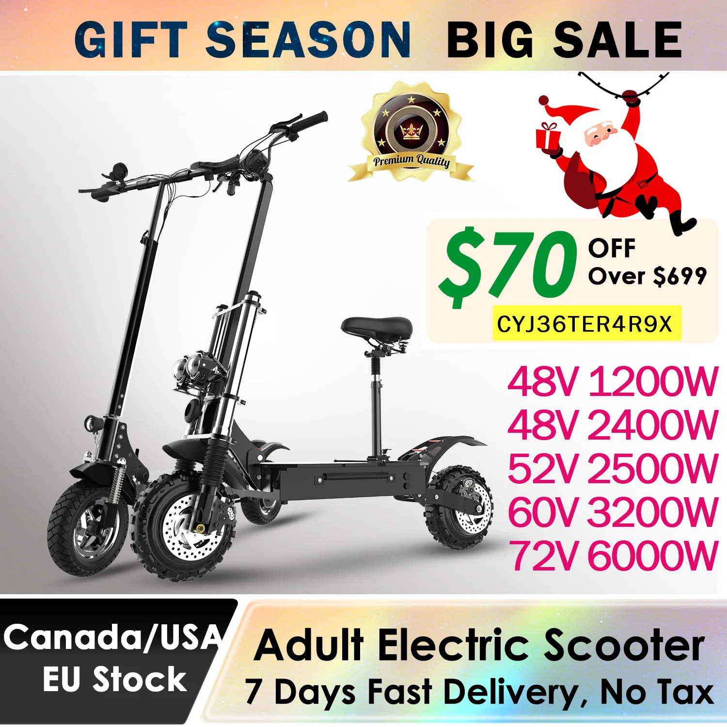 48V-72V 1200W-6000W Electric Scooter 50-80km/h Fast E Scooter Off Road Electric Kick Foldable Adult Patinete Electrico