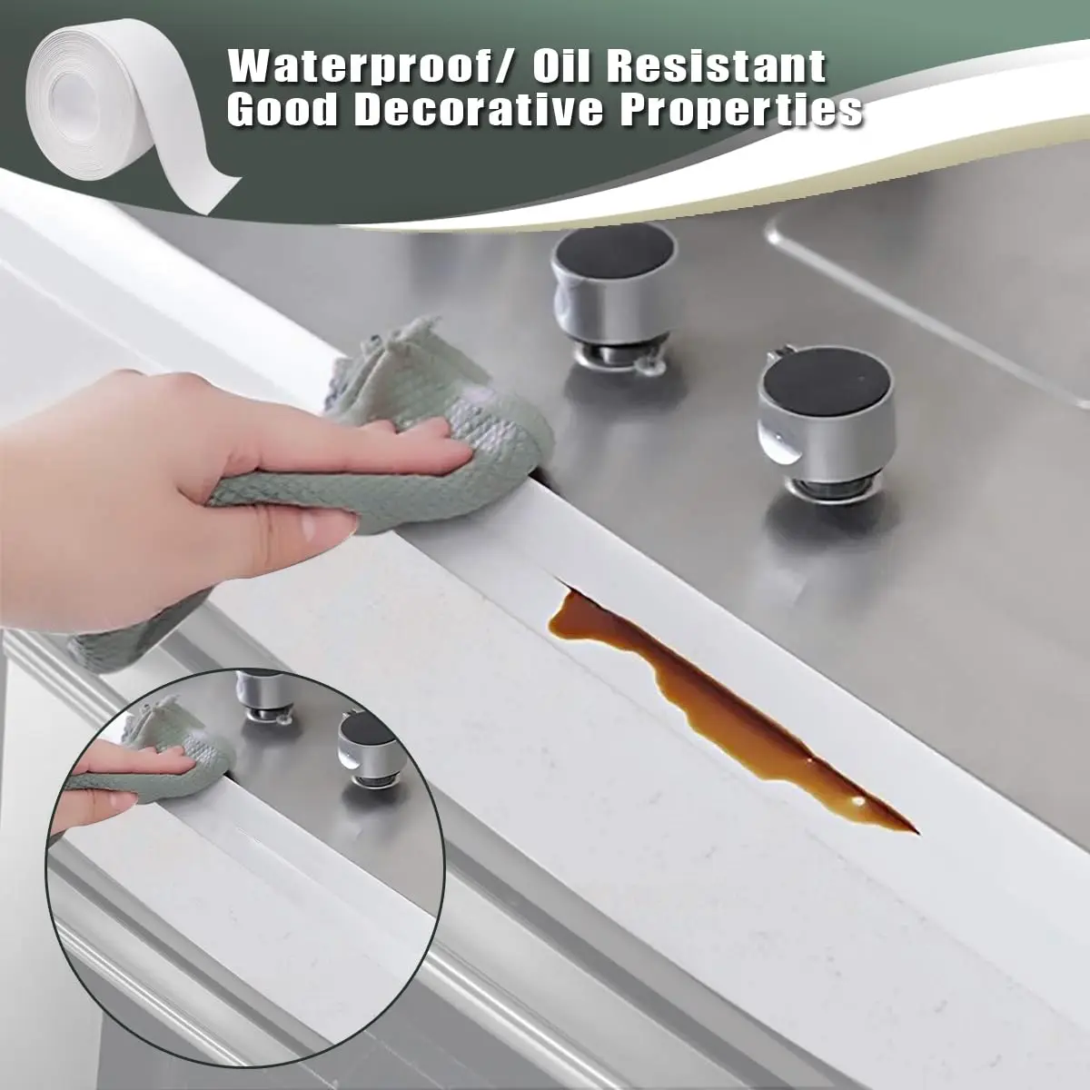White Waterproof Tape for Shower Toilet and Kitchen Caulking Strip Wall Edge Protector Shower Tile Sealer Adhesive 3.2m*3.8cm double sided tape repair tape