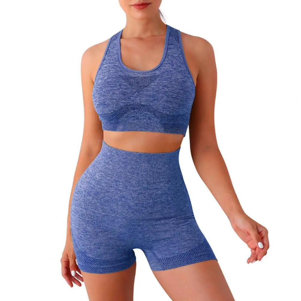 Sports Bra Set Sports Bra Set Women's High Waist Sportswear Set with V Neck Vest Quick Dry Shorts Sleeveless Backless Tracksuit for Active