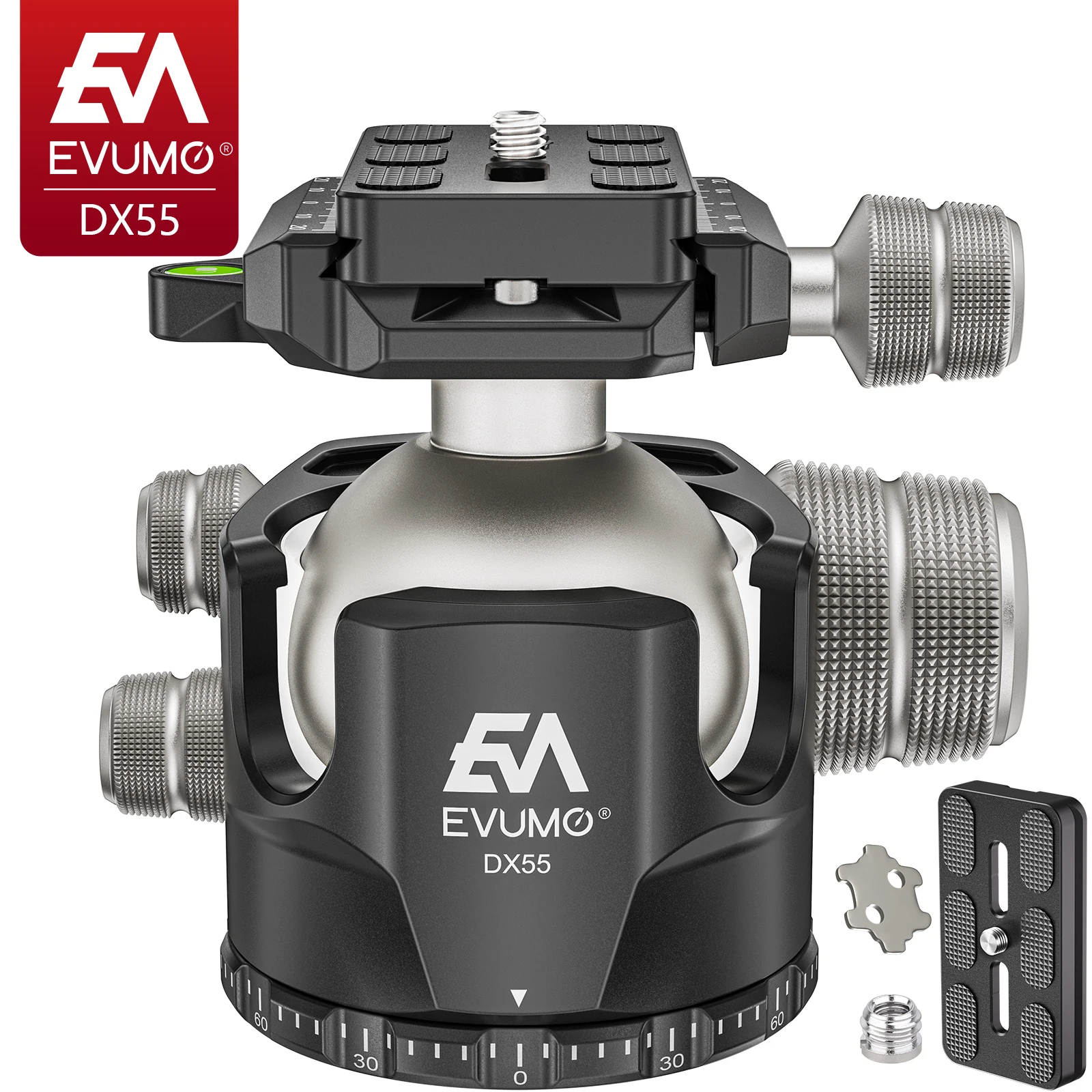 EVUMO DX55 55mm Ball Head for Panoramic Video, tripod ball head,camera panoramic head
