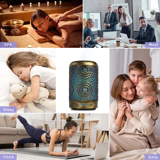 Aroma Diffuser for Essential Oils Metal Vintage 250ML Timed Aromatherapy Oils Diffusers with Waterless Auto Shut-Off Protection 6