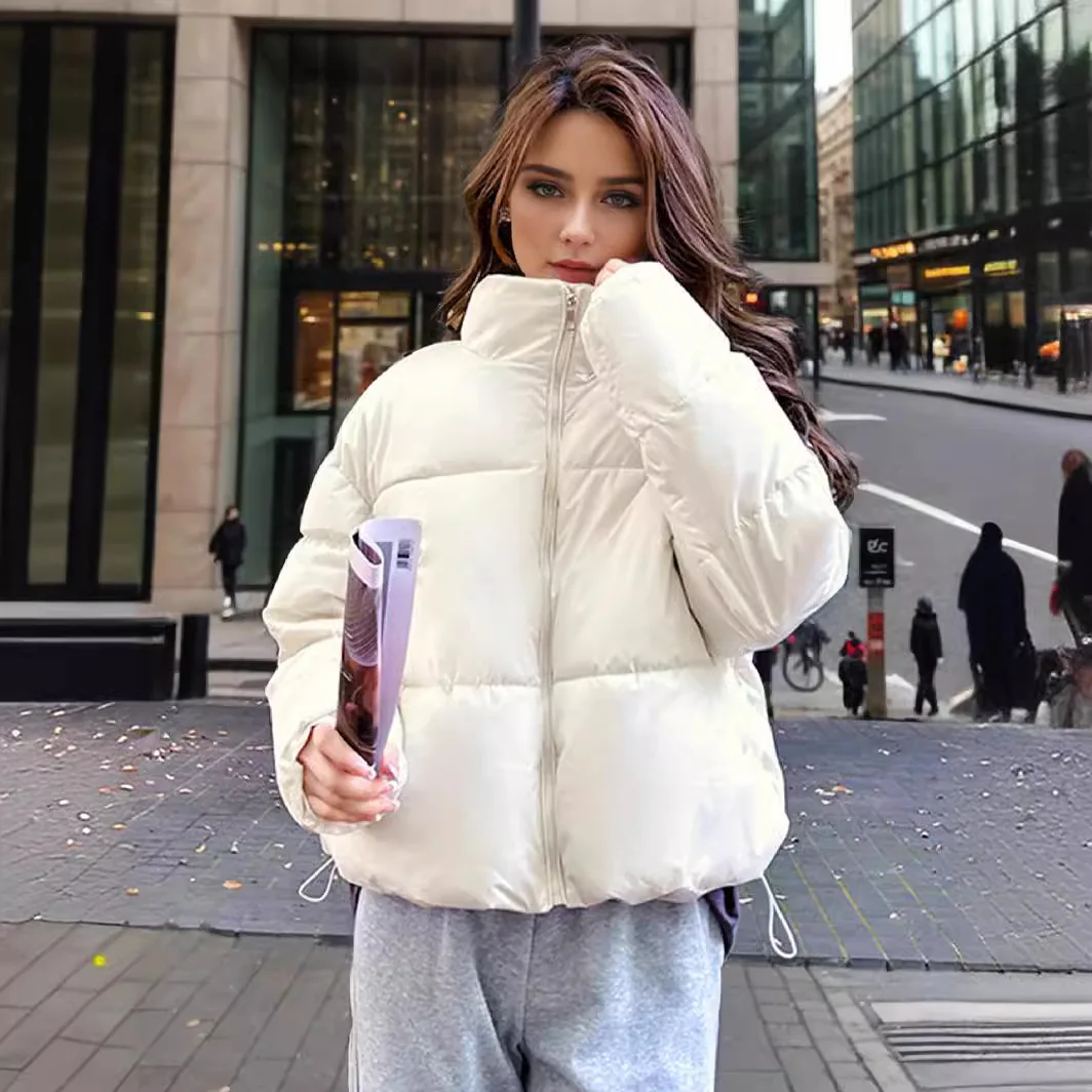 Women's Cotton Jacket Winter Female Pure Color Thicken Warm Winter Jacket Women's Casual Short Cotton Coat Clothing