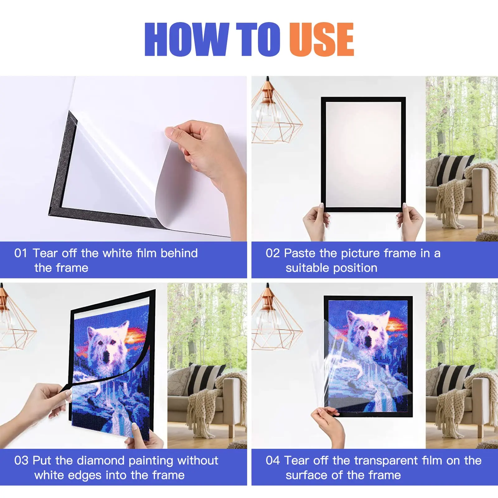 2PCS Diamond Painting Frame 8K A3 A4 Magnetic Photo Frame