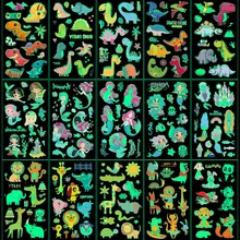 

5 Pcs Temporary Luminous Body Tattoos Stickers Glowing In The Night Children Favors Arm Face Sticker Unicorn Mermaid Animal