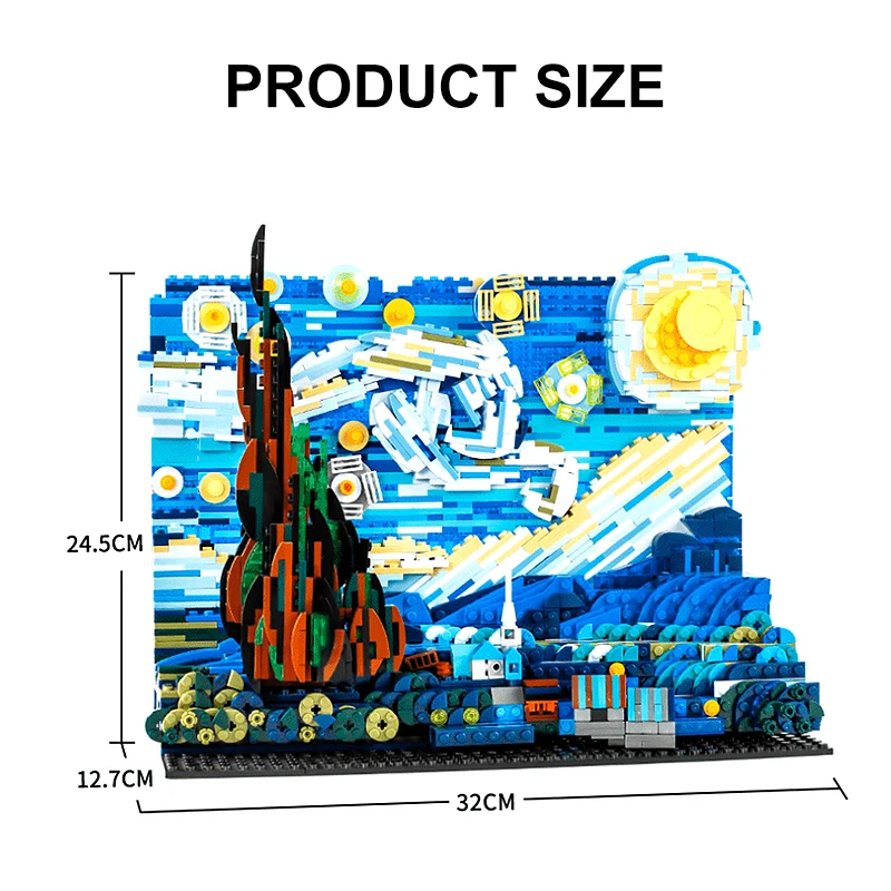 Vincent Van Gogh The Starry Night 21333 Moc Art Painting