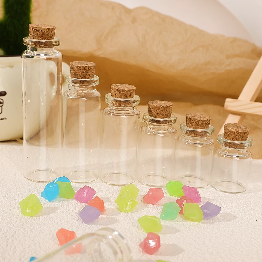 10Pcs Mini Clear Glass Bottles with Cork Stopper Wishing Drifting Bottles for Wedding Favors Party Decor DIY Craft Jars Vials glass bottles,mini glass bottles