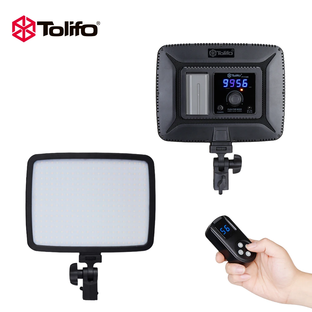 

Tolifo PT-F36B Photography Led Video Light Bi-Color 3200-5600K Ultra Thin Panel Lamp with 2.4G Remote Control for Studio Outdoor