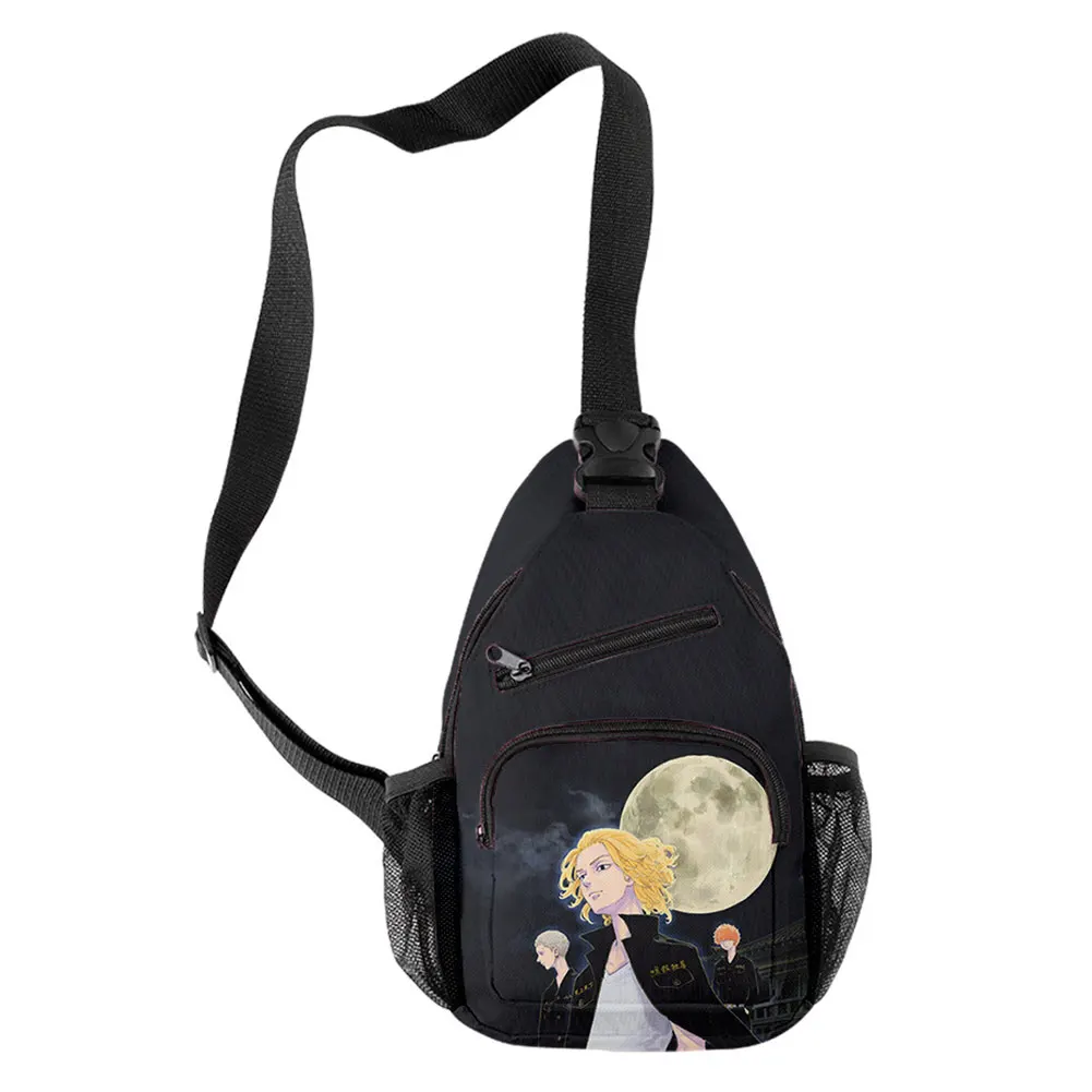 Youthful Anime Tokyo Revengers Boys/Girls 3D Print Chest Bags Oxford Waterproof Sports Crossbody Travel Bag Shoulder Bags