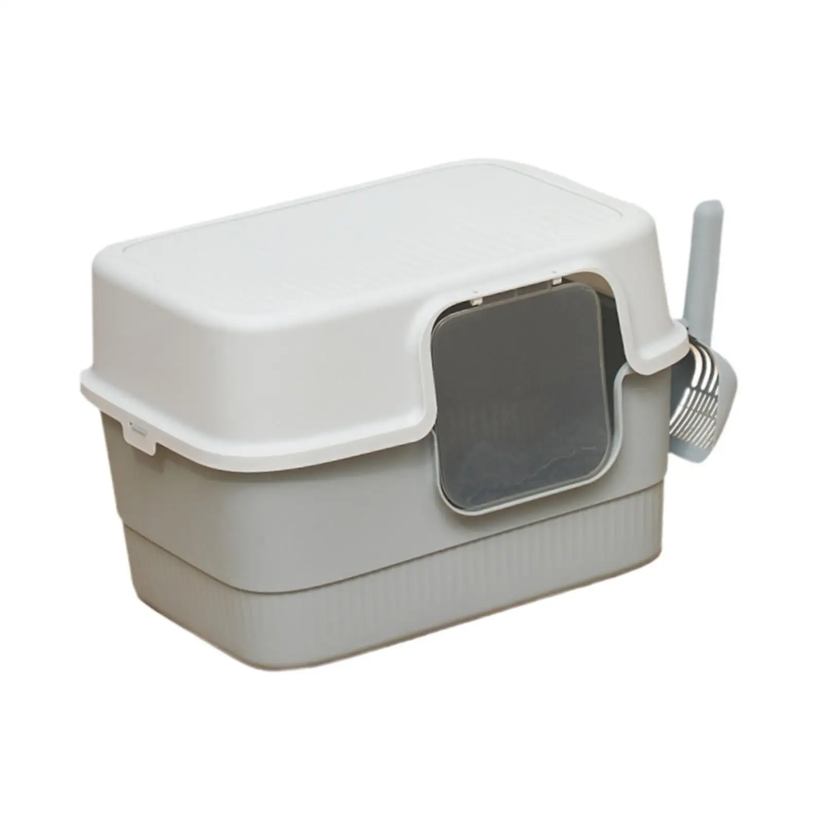 Hooded Cat Litter Box with Lid Removable Pet Accessories Kitty Litter Pan