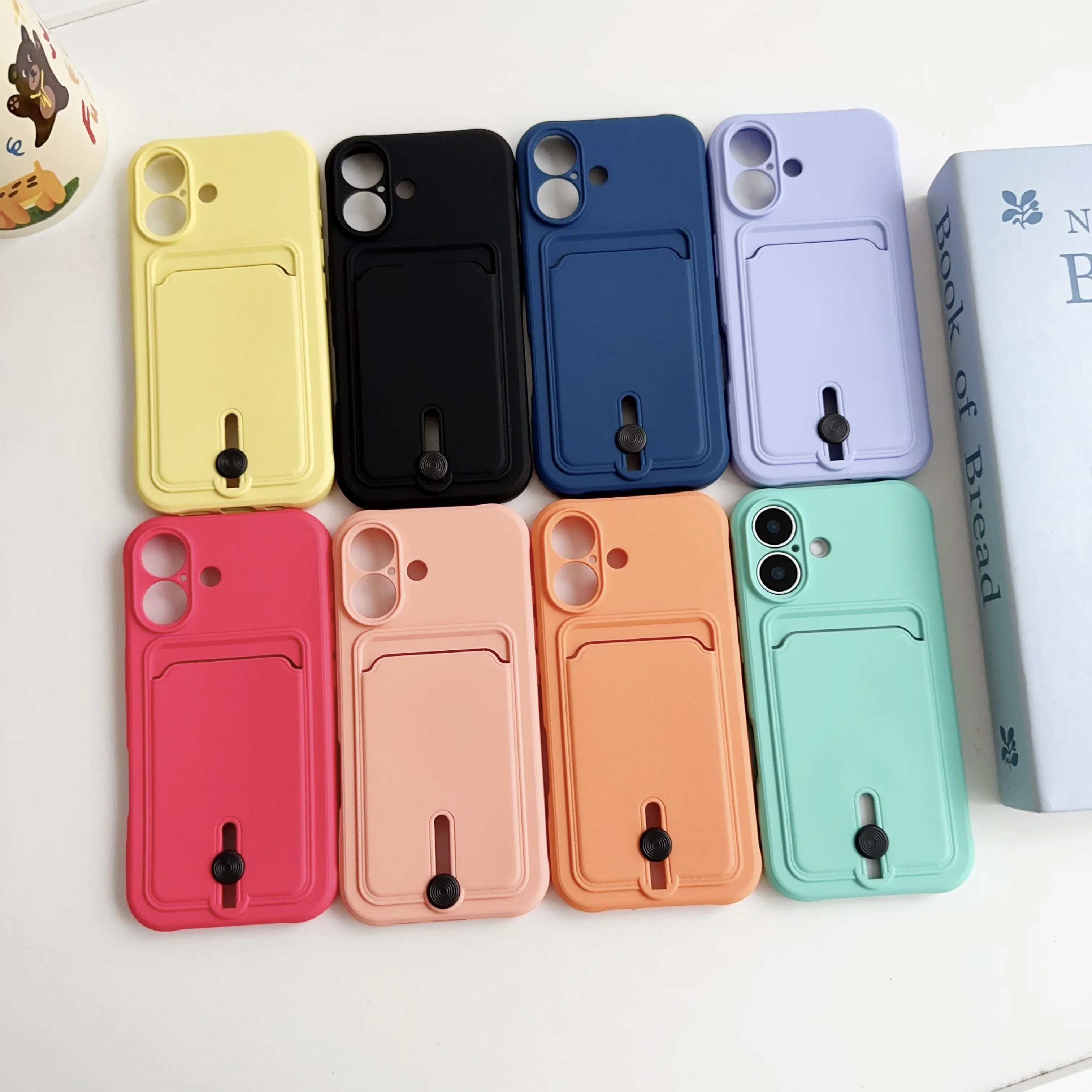 Vibrant Silicone Wallet Phone Case with Card Holder and Shockproof Protection