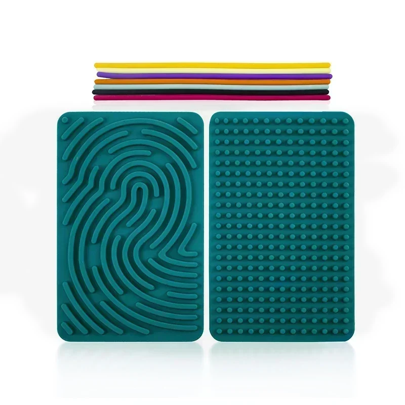 Sensory Activity Board Fidget Toy Silicone 2 in1 Double-Sided Design for Idea ADHD Stress Relief Toy Portable with Strings Hot