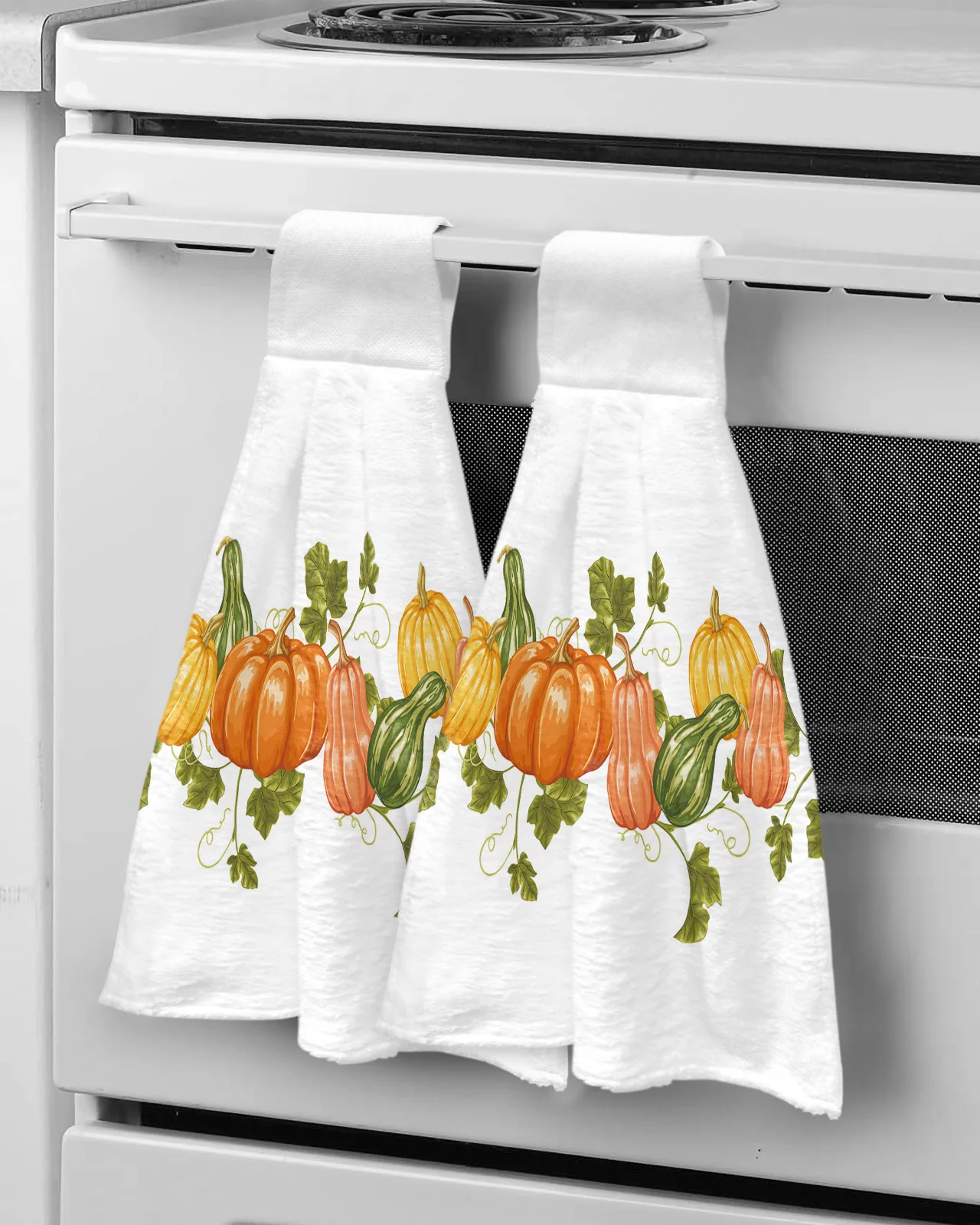 

Autumn Pumpkin Vegetables White Hand Towel Household Absorbent Kitchen Towel Rag Towel Children's Hand Towel