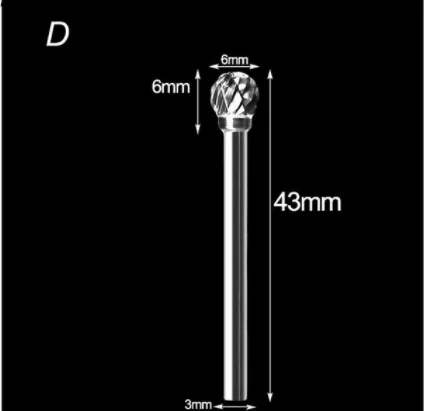 3mm Shank Drawing Tungsten Carbide Milling Cutter Rotary Tool Burr Double Diamond Cut Rotary Dremel Metal Wood Electric Grinding Milling Cutter D 1pc