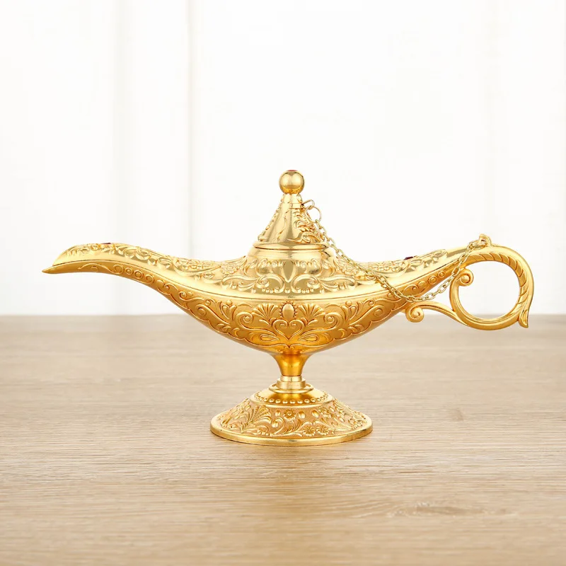 

European-Style Retro Creative Decoration Russia Wishing Lamp Lamp of Aladdin Home Tinware Crafts Alloy Ornaments