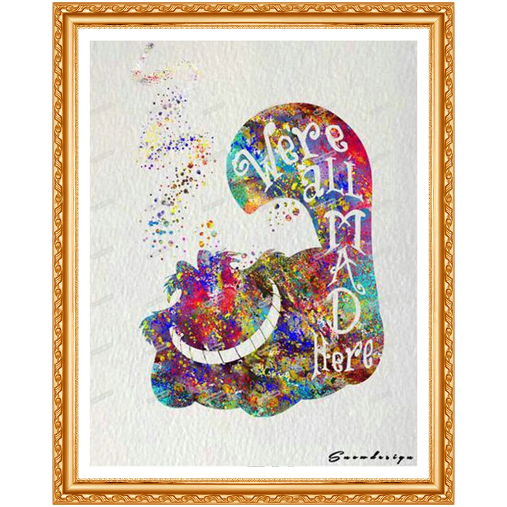 다이아몬드 그림 diy 수채화 앨리스 원더 랜드 고양이 다이아몬드 그림 5d diy 다이아몬드 그림 다이아몬드 홈 인테리어