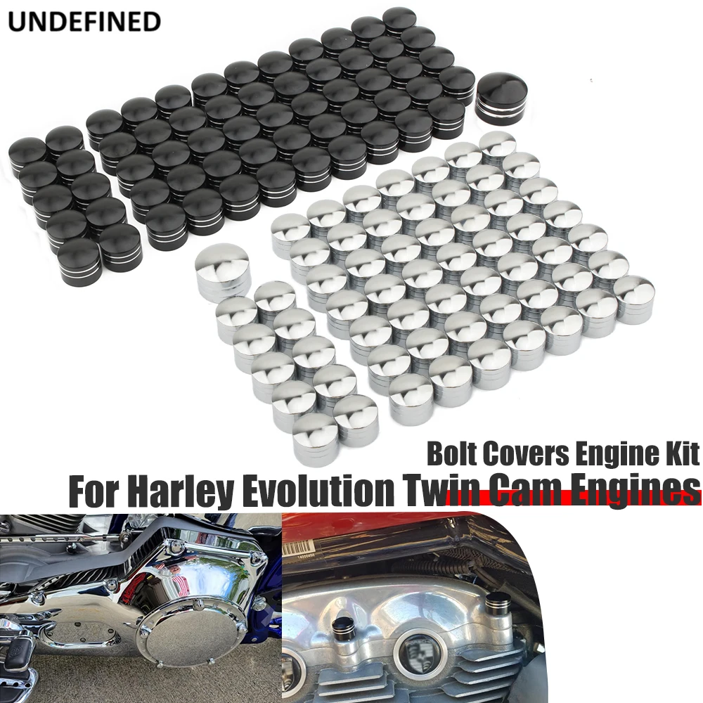 Kit De 66 Tapas Decorativas Naranjas Para Pernos De Motor De Harley Touring, Softail, Dyna - ¡De Aluminio!